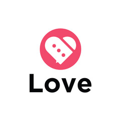 Love chat logo template. Modern date app symbol logo design concept.