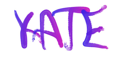 kate - name street art - graffiti lettering typography - art illustration - multicolor - writen Word - blue and pink  © roberta