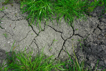 Closeup of cracked dry earth