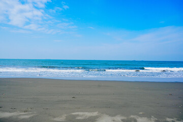 Kaohsiung, Taiwan, Republic of China, 01 25 2024: The landscape of Kaosiung Sizihwan Bay beach in Kaohsiung  © Feng