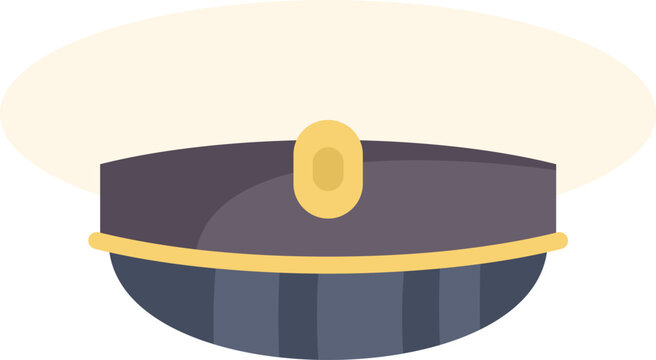 navy cap with gold trim and button