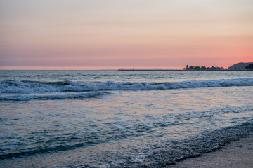 Obraz premium Sunset Evening Dana Point Beach Pink Sky