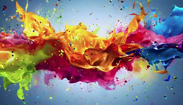 Abstract rainbow art with liquid ink is colorful.