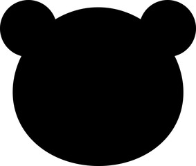 Cute polar bear head silhouette vector.
Isolated black polar bear head silhouette icon svg.