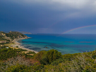 Capo Carbonara Beach in Villasimius. Sardinia, Italy