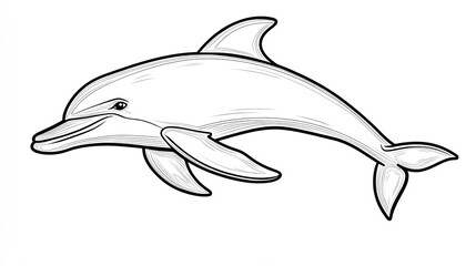 Obraz premium A simple line drawing of a dolphin leaping out of the water.