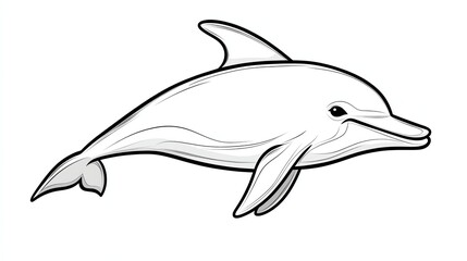 Obraz premium A simple line drawing of a dolphin, perfect for kids' coloring books or educational materials.