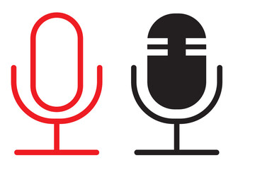 Record Microphone vector icon. The symbol microphone for web site. Illustration retro microphone for mobile apps. Pictogram Microphone. Minimalist icon. Sound concept icon