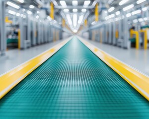 Fototapeta premium Simplistic view of an industrial production line, clean, orderly, and efficient, minimalist approach