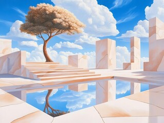 Surrealist AIGenerated Painting Distorting Everyday Scenes Through a Lens of Chaos