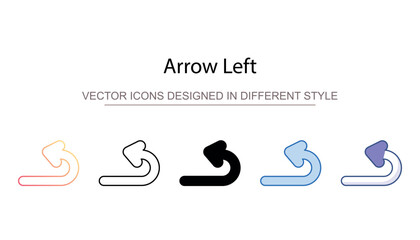 Arrow Left icon design with white background stock illustration
