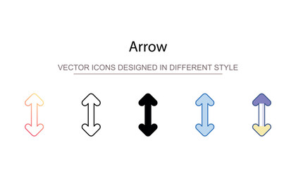 Arrow icon design with white background stock illustration