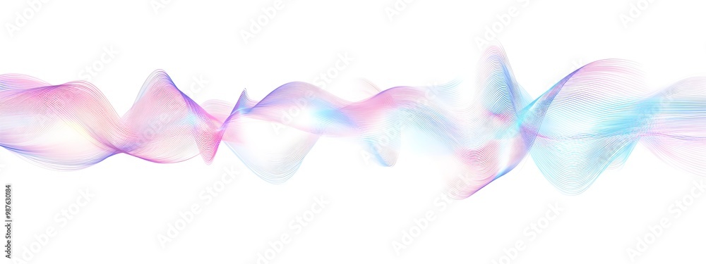 Poster oscillating chromatic waves mesmerizing digital of dynamic light frequency patterns