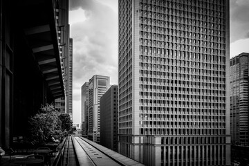 モノクロの都市風景