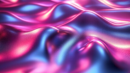 Obraz premium Abstract Liquid Metal Texture: A mesmerizing abstract background image featuring a flowing, undulating surface of liquid metal in vibrant shades of pink and blue. Its captivating texture and dynamic 