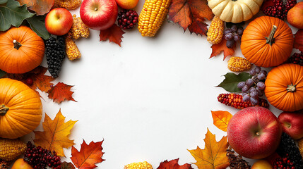 Fototapeta premium The symbol of THANK GIVING concepts isolate on white backgrounds. Copy space for text. Generative AI Illustrations.