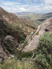 Inca trail to Maragua Crater, in the moutainous region of Cordillera de los Frailes. Near Sucre,...