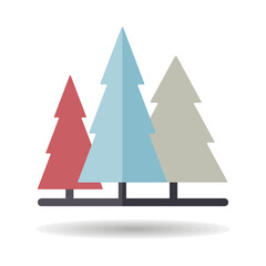 Conifer forest vector isolated icon. Nature sign