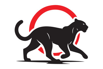 Wild Black Panther Animal Silhouette Vector Art