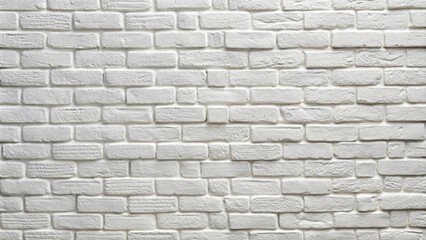 Fototapeta premium White brick wall background creates clean and modern aesthetic, perfect for various design projects. Its textured surface adds depth and character to any space
