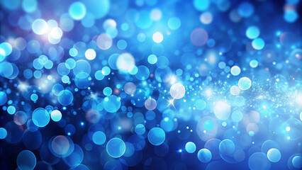 Bright blue abstract background with bokeh effects creates dreamy atmosphere, perfect for various design projects. shimmering circles add depth and elegance