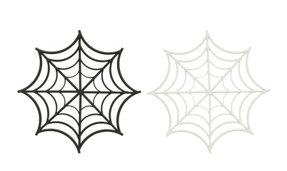Simple clean spider web icon, flat icon, flat view. 3D render