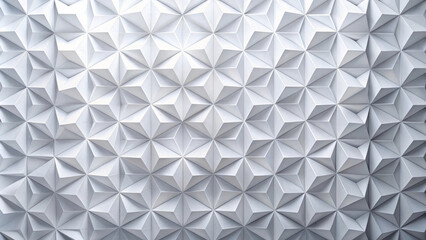 Fototapeta premium Geometric white background featuring textured pattern of interlocking shapes, creating modern and abstract aesthetic. This design evokes sense of depth and sophistication