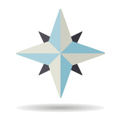Obraz premium Wind rose vector isolated icon. Navigation sign