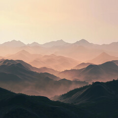 Obraz premium Sunset and Sunrise Over Majestic Mountain Peaks