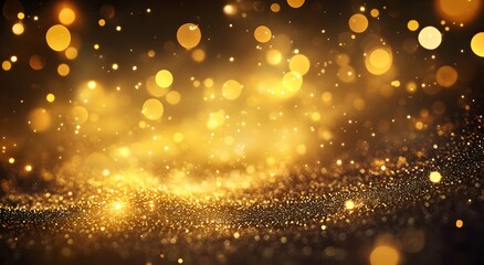 Obraz premium A textured abstract golden background with sparkling lights, perfect for creating an elegant and luxurious atmosphere