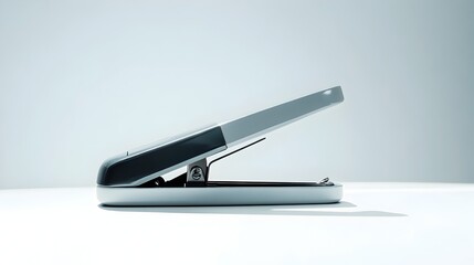 Sleek Stapler on Plain White Surface Minimalist Office Accessory
