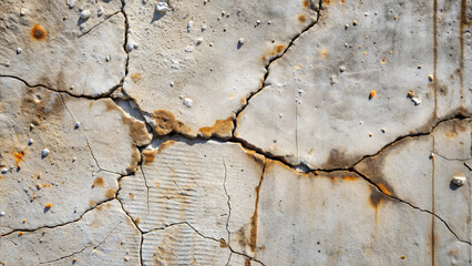 Obraz premium Cracked Concrete Surface with Rust Stains, Weathered Texture, High Resolution