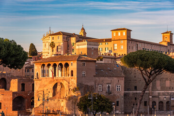 Fototapeta premium Rome city, Italy in evening sun
