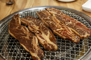 korea bbq. Grilled Marinated Galbi LA galbi