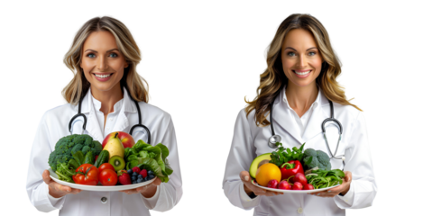 doctor with healthy food