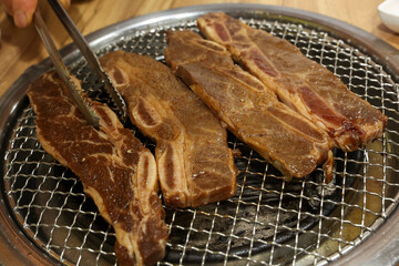 korea bbq. Grilled Marinated Galbi LA galbi