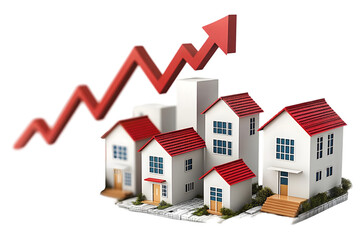 houses with red arrows pointing up
