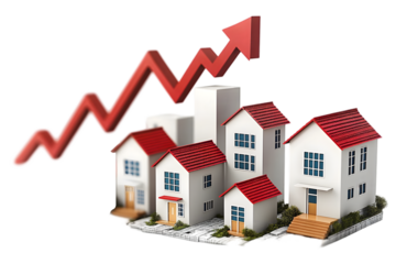 houses with red arrows pointing up
