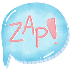 Cute speech bubble with message ZAP isolated on transparent background