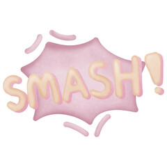 Cute speech bubble with message SMASH isolated on transparent background