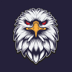 Obraz premium Eagle head front view for dark background design