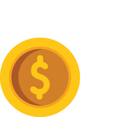 Obraz premium Gold coin with a dollar sign embossed on the front, representing concepts like wealth, currency, and finance