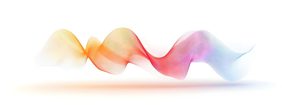 Vibrant Fourier Transform Light Wave Visualization on White Background