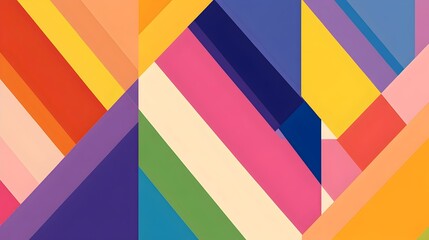 Fototapeta premium Vibrant Geometric Shapes in Pride Colors Abstract Digital