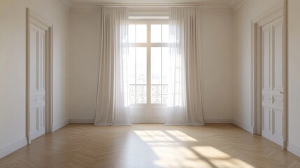 Obraz premium Sunlit Parisian Apartment Interior