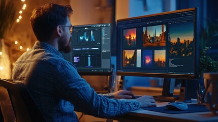 An online training program, with professionals attending virtual workshops and skill-building courses, using interactive digital content and live webinars