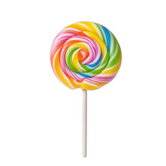 Colorful spiral lollipop on a white isolated background