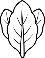 Thin Line Swiss Chard Leaf Vector Art Perfect for Coloring Books
