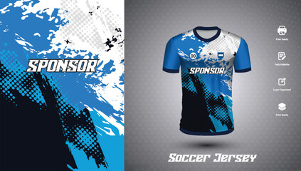 Soccer jersey design for sublimation or sports t-shirt design for cricket  © Samsul passive