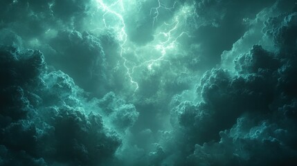 Fototapeta premium Picture of a sky with clouds and lightning